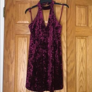 Maroon velvet dress